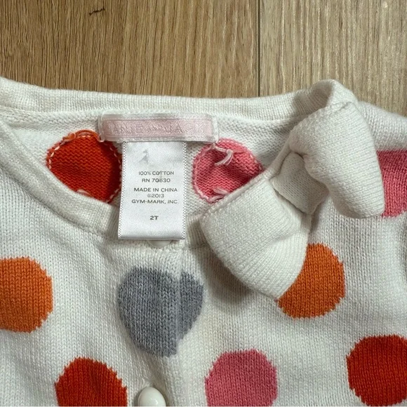 Janie and Jack Polka Dot Cardigan Cotton Sweater Girls Size 2T - Picture 3 of 4